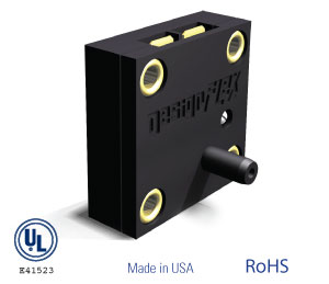 display of designflex PSF102 pressure switch from DesignFlex by World Magnetics - used by Frontline Management and Jack Orr for Morse Code communications device for handicapped stroke victim